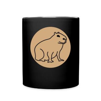 Capybaras Happy Capybara - Tasse einfarbig - Schwarz - Vorne