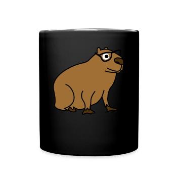 Capybara avec lunettes Nerd Capybaras - Mug uni - noir - Devant