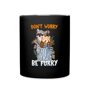 Don't worry be Furry I Furries Fandom I Anime - Full Colour Mug - black - Front