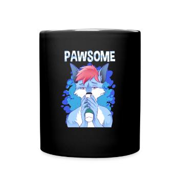 Pawsome I Furry Fandom Cospaly - Tasse einfarbig - Schwarz - Vorne