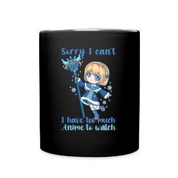 Désolé, je ne peux pas, j’ai trop d’anime à regarder - Mug uni - noir - Devant