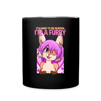 C’est difficile d’être normal, je suis un cosplay à fourrure - Mug uni - noir - Devant