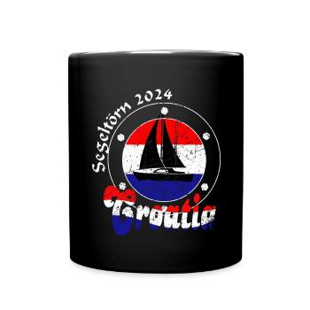 Kroatien Segeltörn 2024 - Tasse einfarbig - Schwarz - Vorne