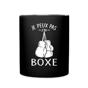 Boxe Je Peux pas j'ai boxe Boxeur boxing fan Drôle - Mug uni - noir - Devant