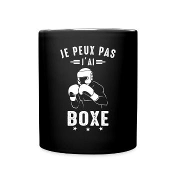 Boxe Je Peux pas j'ai boxe Boxeur boxing fan Drôle - Mug uni - noir - Devant