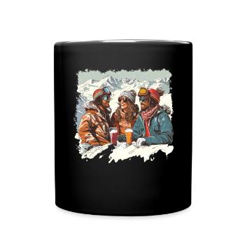 Winter Sports Mountains Snow Beer Ski - Full Colour Mug - black - Front