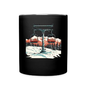 Sports d’hiver Montagne Ski de neige Skis - Mug uni - noir - Devant
