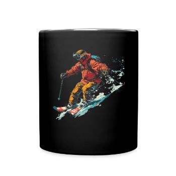 Sports d’hiver Montagne Ski de neige Skis - Mug uni - noir - Devant