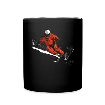 Sports d’hiver Montagne Ski de neige Skis - Mug uni - noir - Devant
