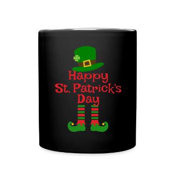 Accessoires de la Saint-Patrick Irlande Shamrock décoration - Mug uni - noir - Devant