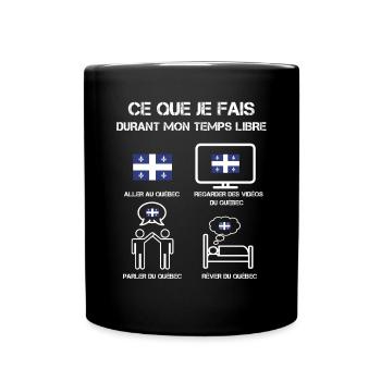 temps libre Québec - Mug uni - noir - Devant