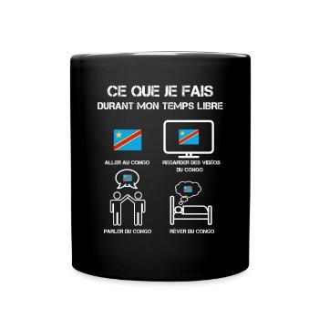 Freizeit Kongo Kinshasa - Tasse einfarbig - Schwarz - Vorne