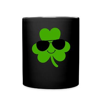 Accessoires de la Saint-Patrick Irlande Shamrock décoration - Mug uni - noir - Devant