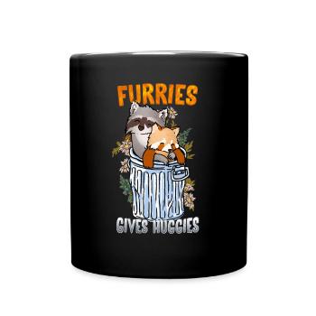 Furries give Huggies I Furry Fandom I Cosplay - Tasse einfarbig - Schwarz - Vorne