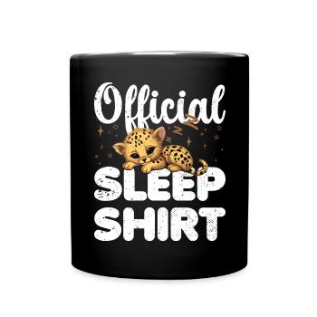 Gepard Official Sleep Shirt Lazy Relax - Full Colour Mug - black - Front