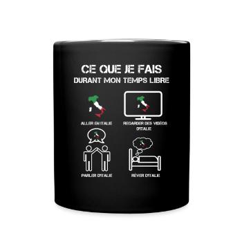 temps libre italie - Mug uni - noir - Devant