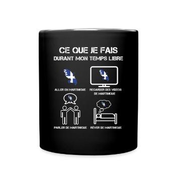 temps libre martinique drapeau - Mug uni - noir - Devant