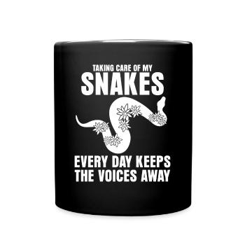 Snakes Snake Repliles - Tasse einfarbig - Schwarz - Vorne
