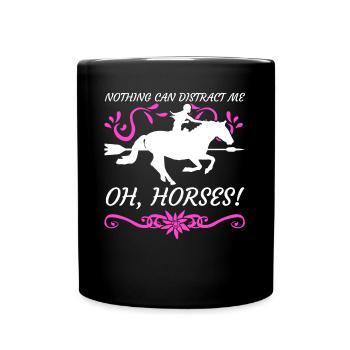 Horse Riding Horses Rider - Full Colour Mug - black - Front