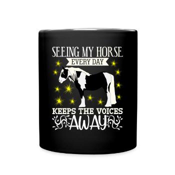 Équitation - Mug uni - noir - Devant
