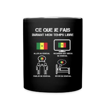 Freizeit Senegal - Tasse einfarbig - Schwarz - Vorne