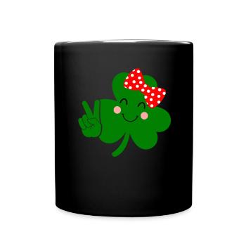 Accessoires de la Saint-Patrick Irlande Shamrock décoration - Mug uni - noir - Devant