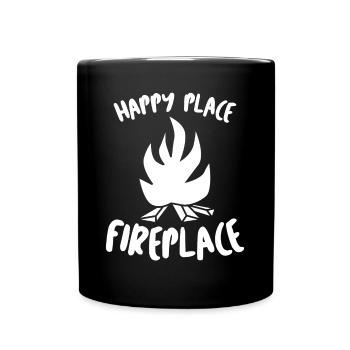 Oven Stove Firewood Fireplace - Full Colour Mug - black - Front