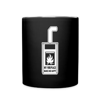 Oven Firewood Fireplace Stove - Full Colour Mug - black - Front