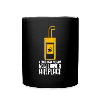 Firewood Stove Oven Fireplace - Full Colour Mug - black - Front