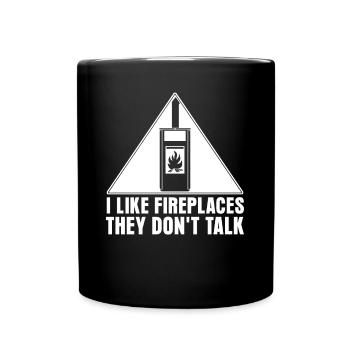 Oven Firewood Stove Fireplace - Full Colour Mug - black - Front