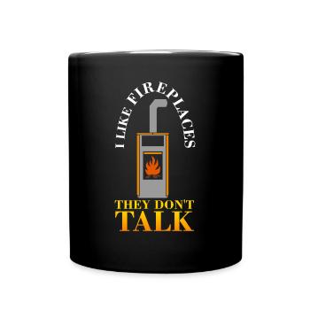 Stove Firewood Joke Fireplace - Full Colour Mug - black - Front