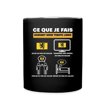 Pas de Calais in der Freizeit - Tasse einfarbig - Schwarz - Vorne
