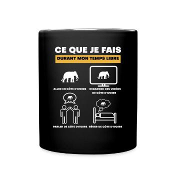 côte d'ivoire éléphant durant temps libre - Mug uni - noir - Devant