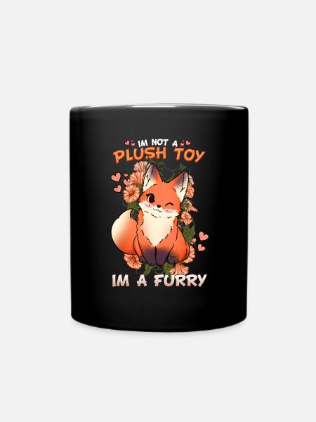 I'm not a plush toy I'm a Furry I Furries Fandom - Full Colour Mug - black