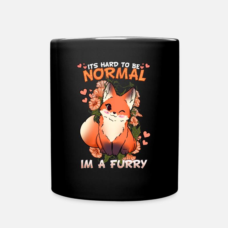 It's hard to be normal I'm a Furry I Cosplay - Full Colour Mug - black
