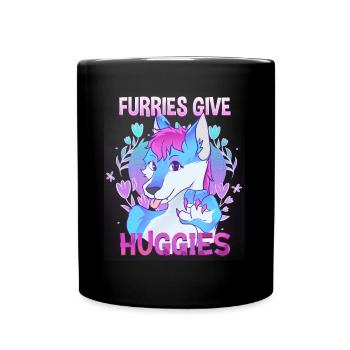 Furries give Huggies I Furry Fandom I Cosplay - Tasse einfarbig - Schwarz - Vorne