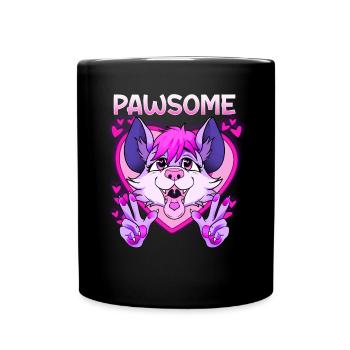 Pawsome I Furry Fandom Cospaly - Tasse einfarbig - Schwarz - Vorne
