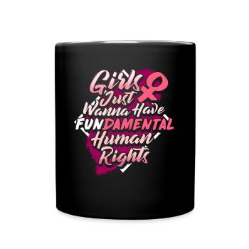 Woman & Human Rights Feminist Quote Gift - Full Colour Mug - black - Front