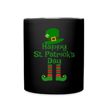 Accessoires de la Saint-Patrick Irlande Shamrock décoration - Mug uni - noir - Devant