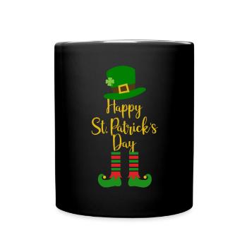 Accessoires de la Saint-Patrick Irlande Shamrock décoration - Mug uni - noir - Devant