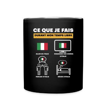 italie drapeau durant temps libre - Mug uni - noir - Devant