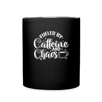 Alimenté par la caféine et le chaos Coffee Café - Mug uni - noir - Devant