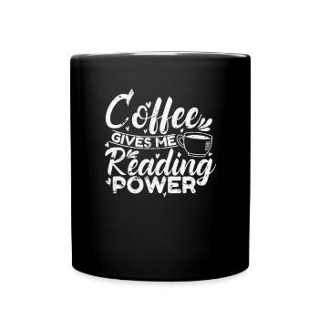 Le café me donne le pouvoir de lecture de la caféine - Mug uni - noir - Devant