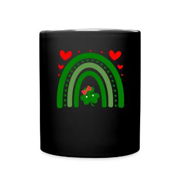 Accessoires de la Saint-Patrick Irlande Shamrock décoration - Mug uni - noir - Devant