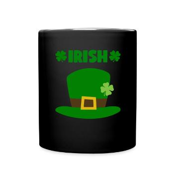 Accessoires de la Saint-Patrick Irlande Shamrock décoration - Mug uni - noir - Devant