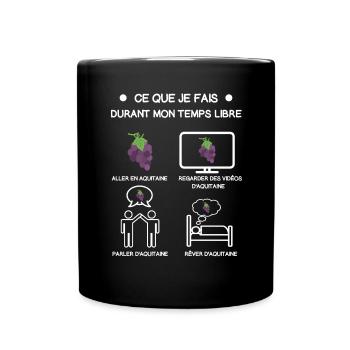 Geschenk Aquitaine Vine Gratis Zeitreise - Tasse einfarbig - Schwarz - Vorne