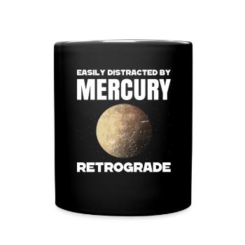 Retrograde planets Mercury retrograde - Full Colour Mug - black - Front