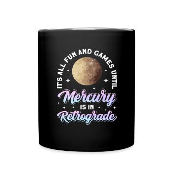 Rückläufige Planeten Merkur Rückläufig - Tasse einfarbig - Schwarz - Vorne