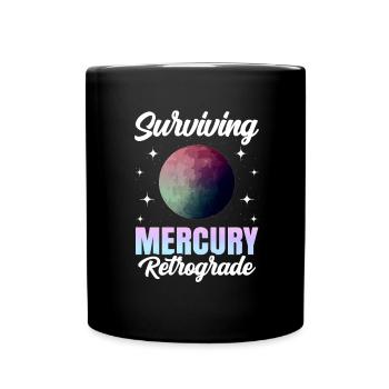 Retrograde planets Mercury retrograde - Full Colour Mug - black - Front