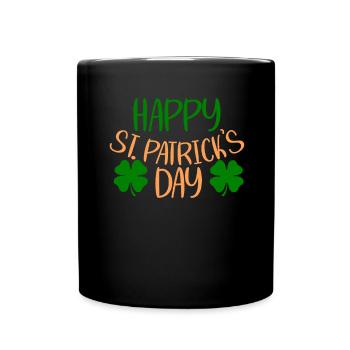 Accessoires de la Saint-Patrick Irlande Shamrock décoration - Mug uni - noir - Devant
